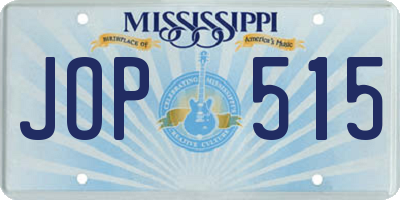 MS license plate JOP515