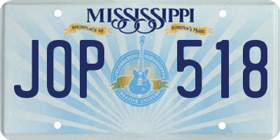 MS license plate JOP518