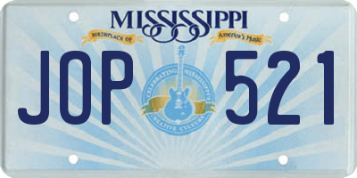 MS license plate JOP521
