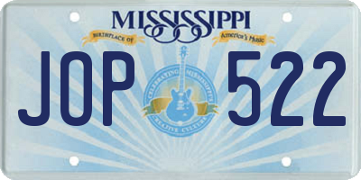 MS license plate JOP522