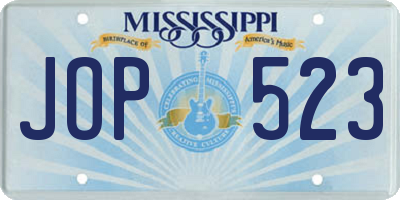 MS license plate JOP523