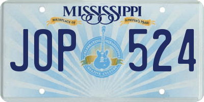 MS license plate JOP524