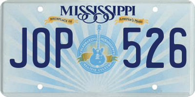 MS license plate JOP526