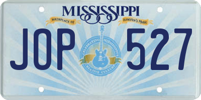 MS license plate JOP527