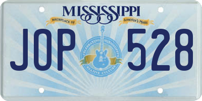 MS license plate JOP528