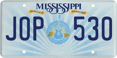 MS license plate JOP530