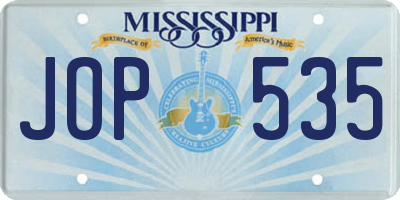 MS license plate JOP535