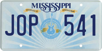 MS license plate JOP541