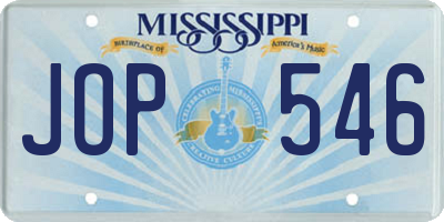 MS license plate JOP546