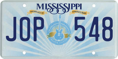 MS license plate JOP548