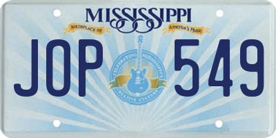 MS license plate JOP549