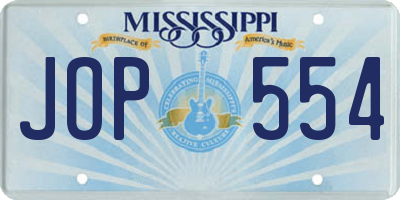 MS license plate JOP554