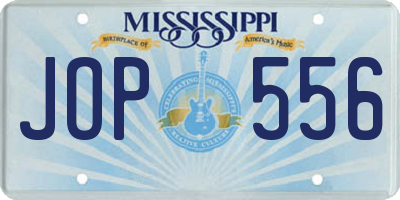 MS license plate JOP556