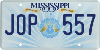 MS license plate JOP557