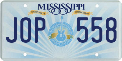 MS license plate JOP558