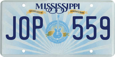 MS license plate JOP559