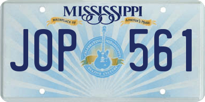 MS license plate JOP561