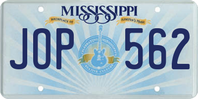 MS license plate JOP562