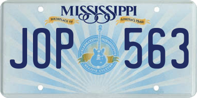 MS license plate JOP563