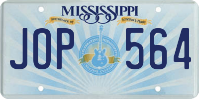 MS license plate JOP564