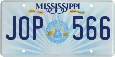 MS license plate JOP566