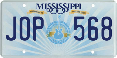 MS license plate JOP568