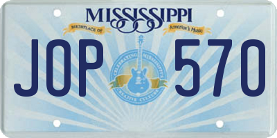 MS license plate JOP570