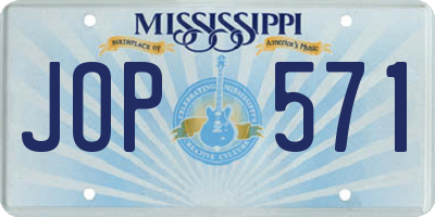 MS license plate JOP571