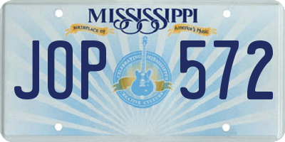 MS license plate JOP572