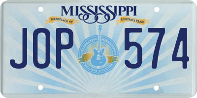 MS license plate JOP574