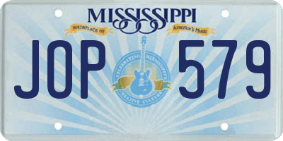 MS license plate JOP579