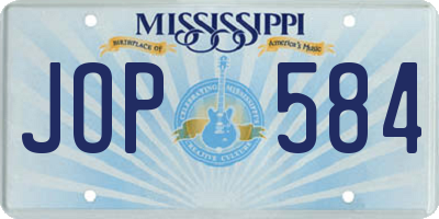 MS license plate JOP584