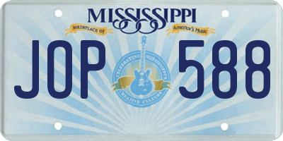 MS license plate JOP588