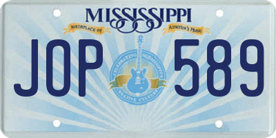 MS license plate JOP589