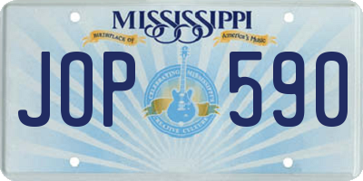 MS license plate JOP590