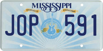 MS license plate JOP591