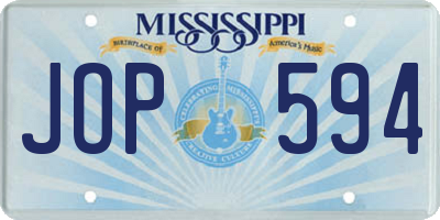 MS license plate JOP594