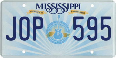 MS license plate JOP595