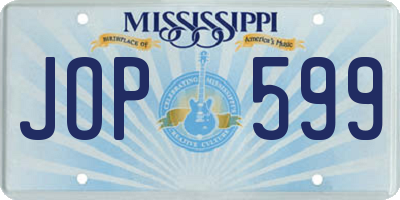 MS license plate JOP599