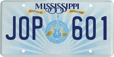 MS license plate JOP601