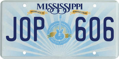 MS license plate JOP606