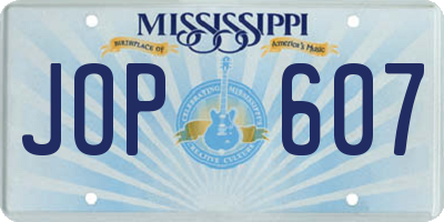 MS license plate JOP607