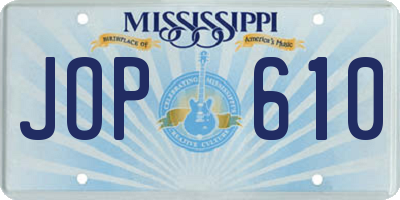 MS license plate JOP610