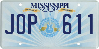 MS license plate JOP611