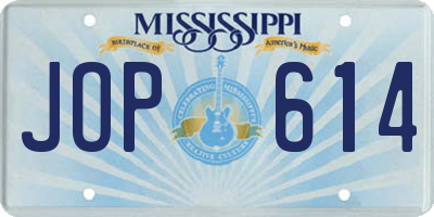 MS license plate JOP614