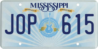 MS license plate JOP615