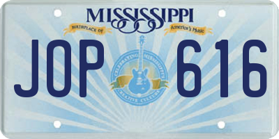 MS license plate JOP616