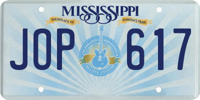 MS license plate JOP617