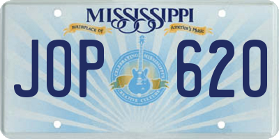 MS license plate JOP620