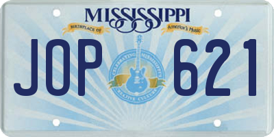 MS license plate JOP621